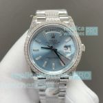 8+ Factory Luxury Replica Rolex Day-Date 36 Gain Weight Ice Blue Watch Diamond Bracelet 